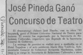 José Pineda ganó concurso de teatro.