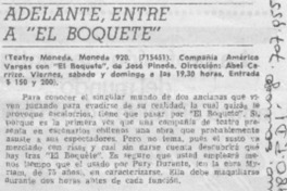 Adelante, entre a "El Boquete".