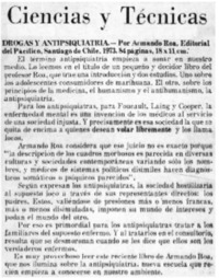 Drogas y antipsiquiatría.