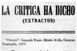 La crítica ha dicho.