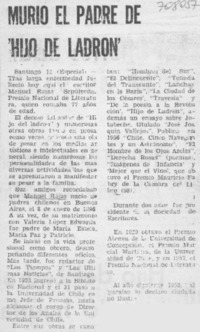 Murió el padre de "hijo de ladrón".