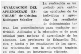 Evaluación del aprendizaje escolar".