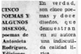 Cinco poemas y algunos diseños