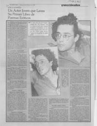 Un actor joven que lanza su primer libro de poemas eróticos: [entrevista]