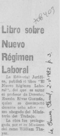 Librosobre nuevo régimen laboral.