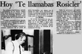 Hoy "Te llamabas Rosicler".