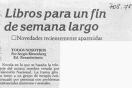 Libros para un fin de semana largo.