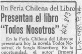 Presentan el libro "Todos Nosotros".