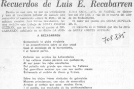 Recuerdos de Luis E. Recabarren.