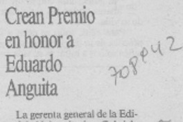 Crean premio en honor a Eduardo Anguita.