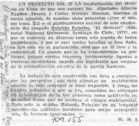 Un proyecto sobre la implantación del divorcio en Chile.