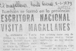 Escritora nacional visita Magallanes.