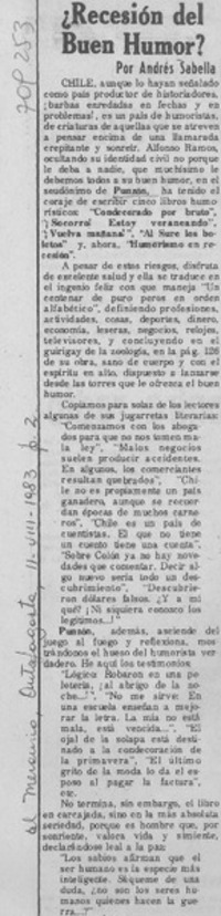 Recesión del buen humor?