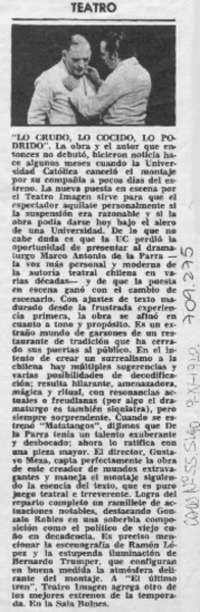 "Lo Crudo, lo cocido, lo podrido".