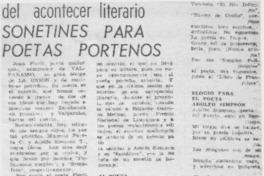 Sonetines para poetas porteños.