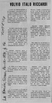 Volvió Italo Riccardi