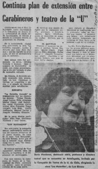 Continúa plan de extensión entre carabineros y teatro de la "U"