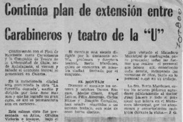 Continúa plan de extensión entre carabineros y teatro de la "U"
