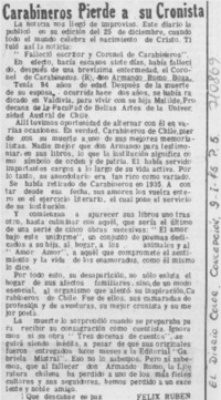 Carabineros pierde a cronista