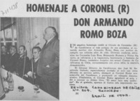 Homenaje a Coronel (R) don Armando Romo Boza.