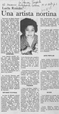 Una artista nortina.