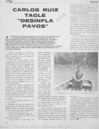Carlos Ruiz Tagle "desinfla pavos" : [entrevista]