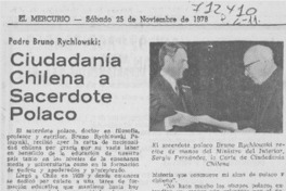 Ciudadanía chilena a sacerdote polaco.