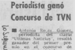 Periodista ganó concurso de TVN.