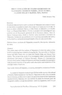 Breve evocación de cuatro escritores de Valparaíso