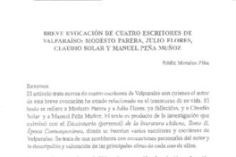 Breve evocación de cuatro escritores de Valparaíso