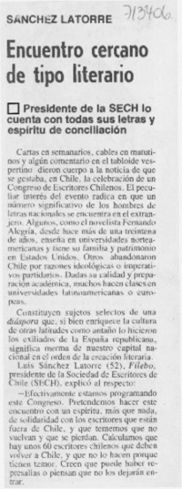 Encuentro cercano de tipo literario.