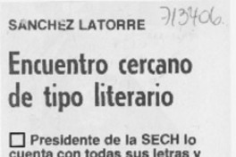 Encuentro cercano de tipo literario.