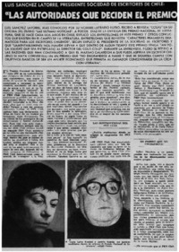 "Las autoridades que deciden el Premio Nacional no saben nada de literatura : [entrevistas]