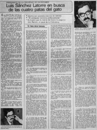 Luis Sánchez Latorre en busca de las cuatro patas del gato : [entrevistas]