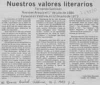 Nuestros valores literarios