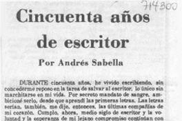 Cincuenta años de escritor