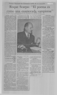Roque Scarpa: "el poema es como una enamorada vampiresa" : [entrevistas]