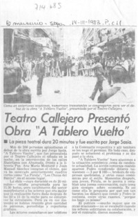 Teatro callejero presentó obra "A tablero vuelto".