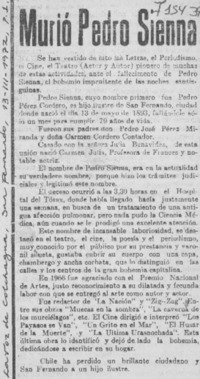 Murió Pedro Sienna.