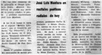 José Luis Montero en recitales poéticos radiales de hoy.