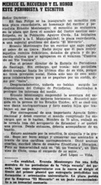 Merece el recuerdo y el honor este periodista y escritor