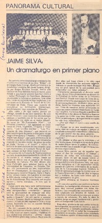 Jaime Silva, un dramaturgo en primer plano: [entrevista]