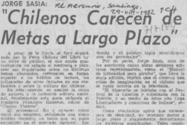 Chilenos carecen de metas a largo plazo".