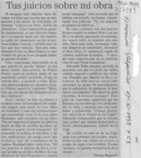 Tus juicios sobre mi obra