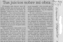 Tus juicios sobre mi obra