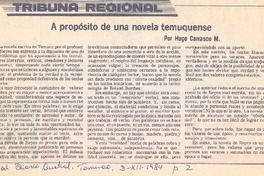 A propósito de una novela temuquense