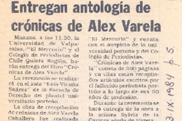 Entregan antología de crónicas de Alex Varela.