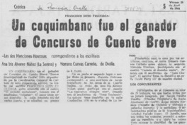 Un Coquimbano fue el ganador de concurso de cuento breve.