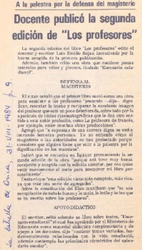 Docente publicó la segunda edición de "Los profesores".