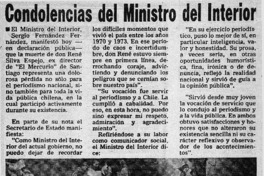 Condolencias del Ministerio del Interior.